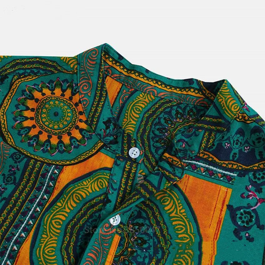 African Clothes News Men Dashiki Print Summer Shirts Bazin Riche Fashion Tribal Male Hip Hop Ethnic Short Sleeve Clothing