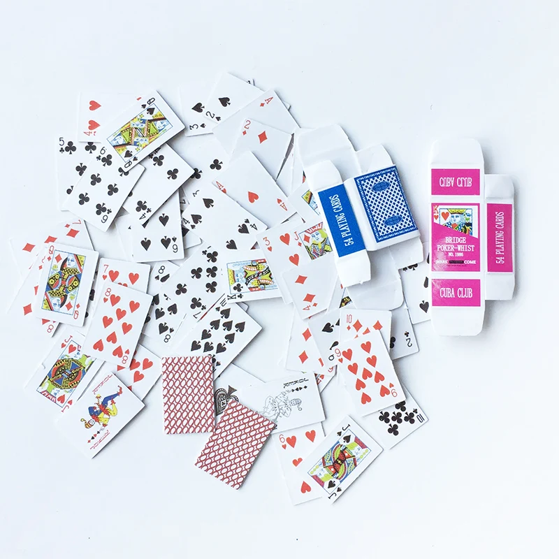 1/12 миниатюрные покерные карты для кукольного домика 4 коробки OB030|miniature cards|box boxbox 2