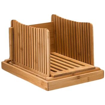 

1Pc Bamboo Bread Cutting Board Bread Slicing Guide Bread Toast Slicer Bagel Slicer Loaf Sandwich Bread Slice Cutter Shelf for Ho
