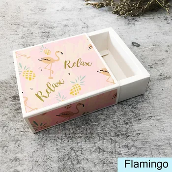 

10PCS Flamingo Cover Kraft Paper Drawer Boxes Handmade Soap Craft Jewelry Box Wedding Party Chocolate Gift Packaging Supplies