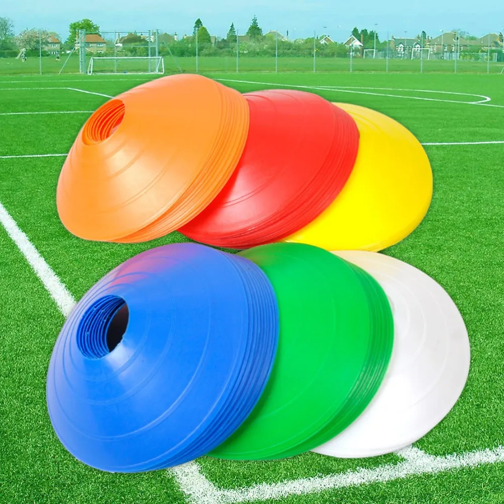 10x Football Training Cones MUTI COLOURED Outdoor School Football Sports Disc 