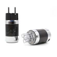 

HiFi Power Connector Carbon Fiber with Rhodium plated EU AC power plug Schuko plug