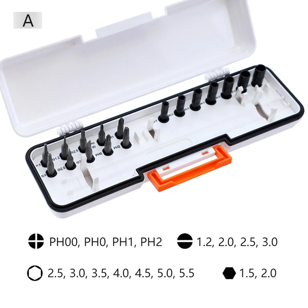 19/30 pcs Rechargeable Screwdriver Set Mini Electric Screwdriver Hex Phillips Kit with Magnetic Bit Extension With Storage Box