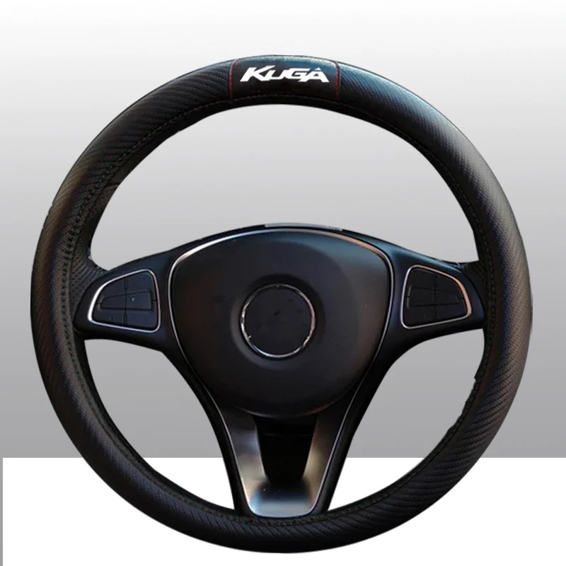 Для Ford автомобильное Kuga углеродное волокно кожаный чехол на руль крышка на руль авто аксессуары для салона