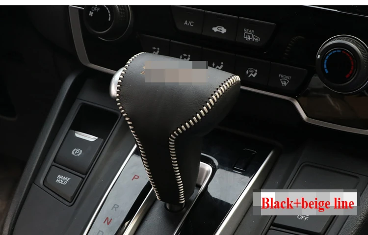 Для Honda CRV Accessories аксессуары кожаная Автоматическая рукоятки рычага КПП крышка передач DIY Ручная прошитая ручка переключения рулевого механизма автомобиля