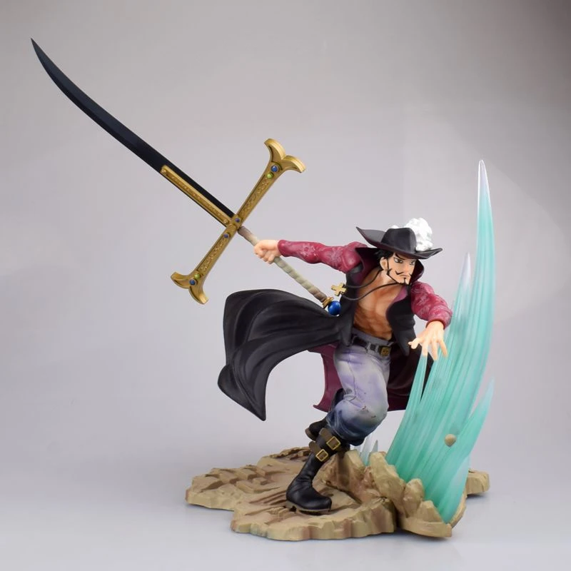 One Piece Anime Dracule Mihawk Pvc Action Figure Toys 300mm One Piece Zoro Mihawk Sword Effect Collectable Figurine Model Toys Action Figures Aliexpress