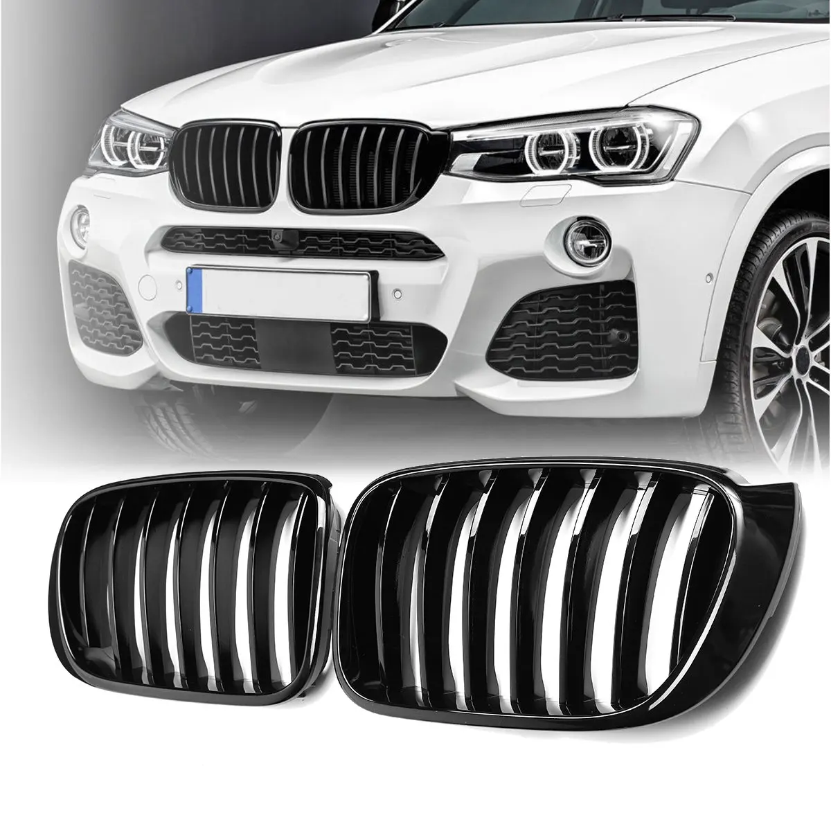 Матовый блесек для губ черный Передний Бампер решетка почек сетка BMW X3 F25 X4 F26 2014 2015