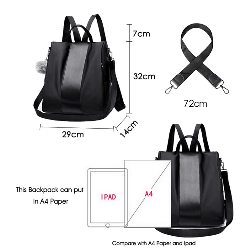 Puimentiua, женский рюкзак, лаконичный, Противоугонный, рюкзак, двухсторонний, школьный ранец, водонепроницаемая сумка на плечо для девочек, сумки, рюкзак