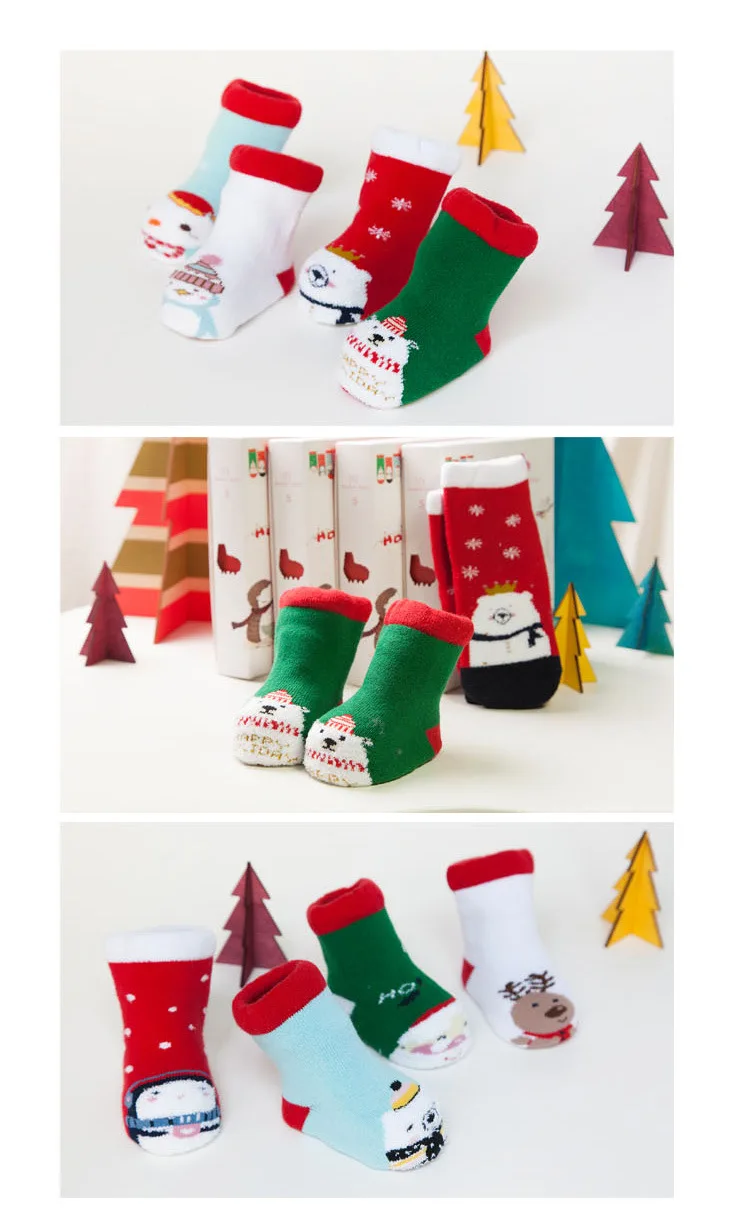 4 пар/кор., изысканный Рождественский подарок, детские носки в упаковке Рождественский Комплект носков, подарок на праздник, детские носки высокого качества для девочек