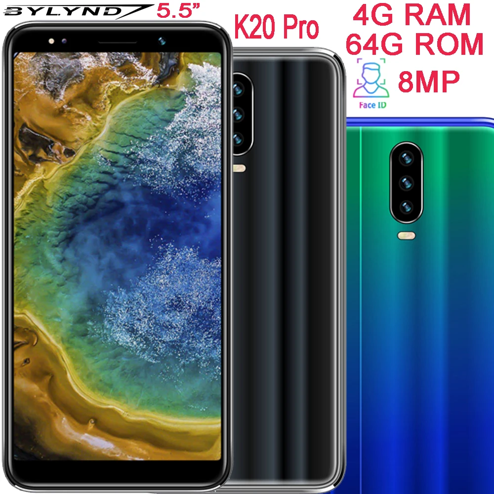 K20 Pro смартфоны 4 ГБ ОЗУ 64 Гб ПЗУ четырехъядерный 8 Мп FHD камера 18:9 Android Мобильные телефоны WCDMA FACE ID разблокированный celulares global