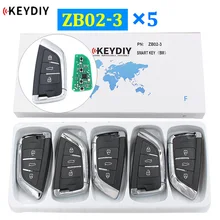 5 шт./партия KEYDIY ZB02-3 универсальный смарт-ключ для KD-X2 KD900 мини KD Автомобильный ключ Дистанционная замена подходит для более 2000 моделей