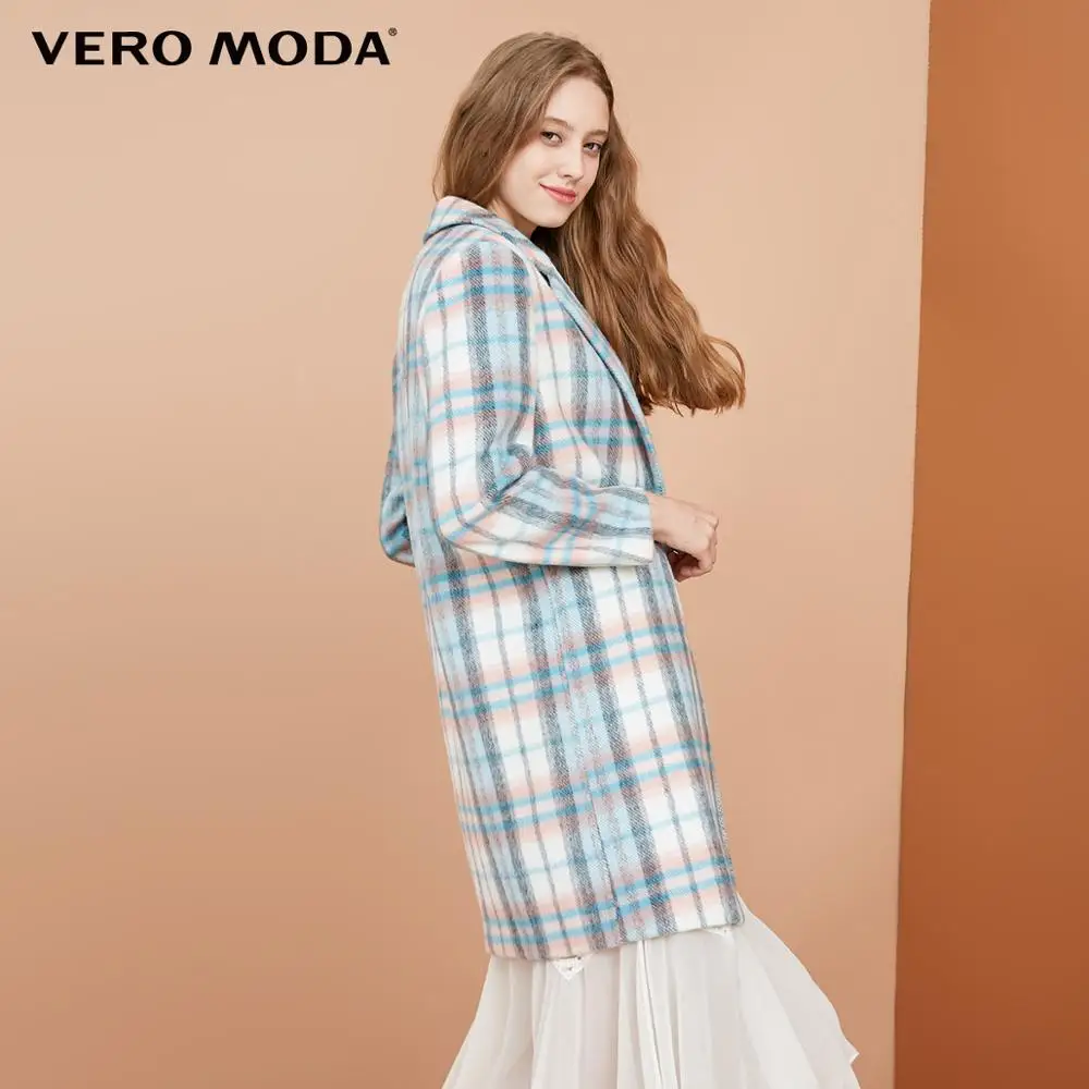 Vero Moda зимнее шерстяное пальто женское средней длины | 318327515 - Цвет: Deep ocean green