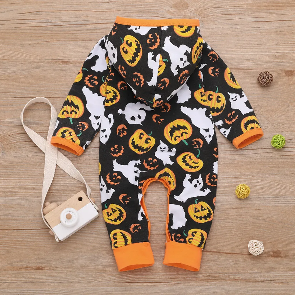 Newborn Baby Girl Clothes Newborn Infant Baby Boy Hooded Romper Jumpsuit Pumpkin Halloween Outfits Costume детские вещи Clothes