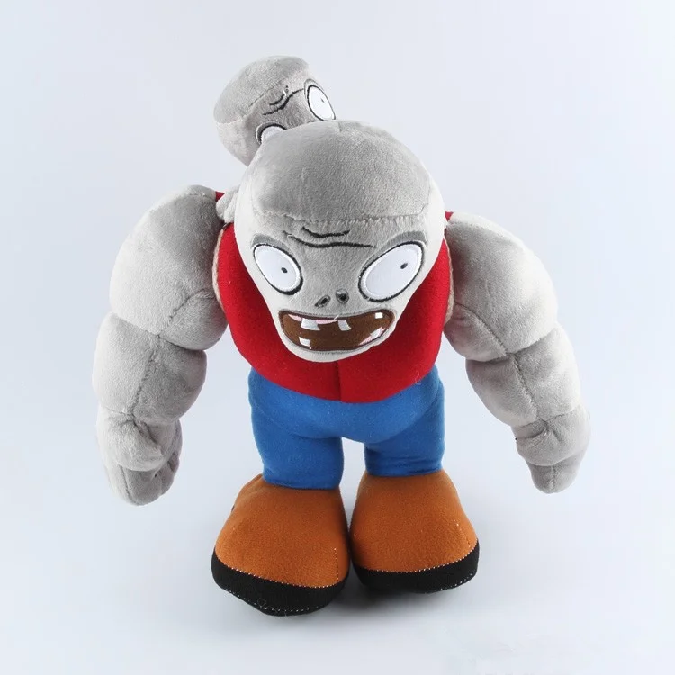 [ Funny ] 45cm Big Plants VS Zombies Gargantuar Zombie PVZ Plush Stuffed Doll soft Big zombie carrying baby zombies doll toys
