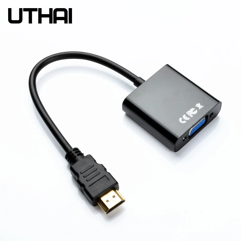 UTHAI T20 HDMI 1080P к VGA адаптер с 3,5 mmAudio 4K HD цифровой кабель для ПК ноутбука планшета HDMI Мужской к VGA Famale конвертер