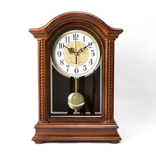 Reloj de mesa de madera de lujo, cronógrafo de péndulo grande, Retro, silencioso, para sala de estar, decoración de mesa, Ideas de regalo