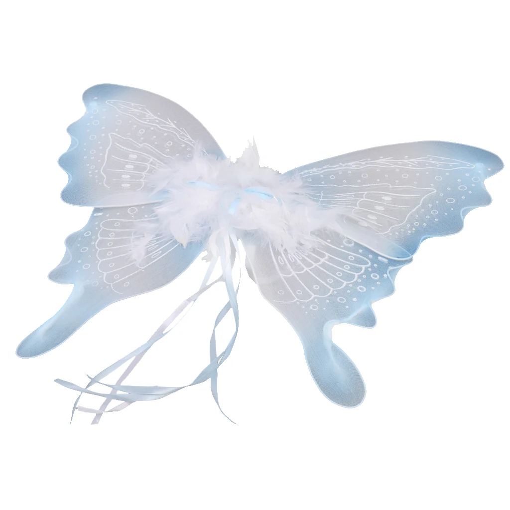 Cute Kids Girls Ribbon Feather Fairy Wings Birthday Party Outfits