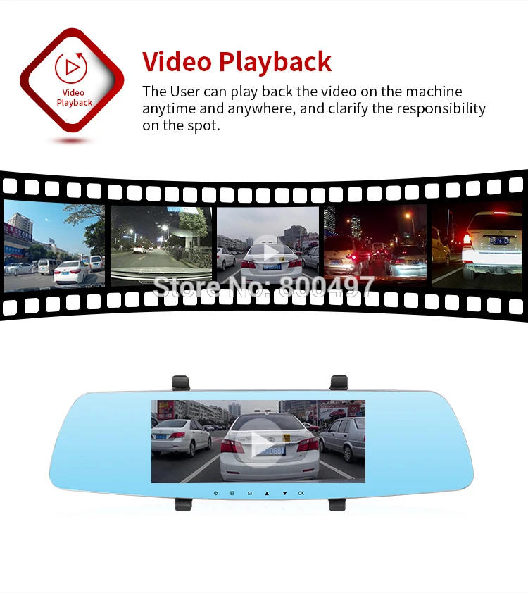 Автомобильный видеорегистратор FHD 1080P " широкоугольный ips зеркало заднего вида камера видеорегистратор двухканальный g-сенсор Обнаружение движения камера