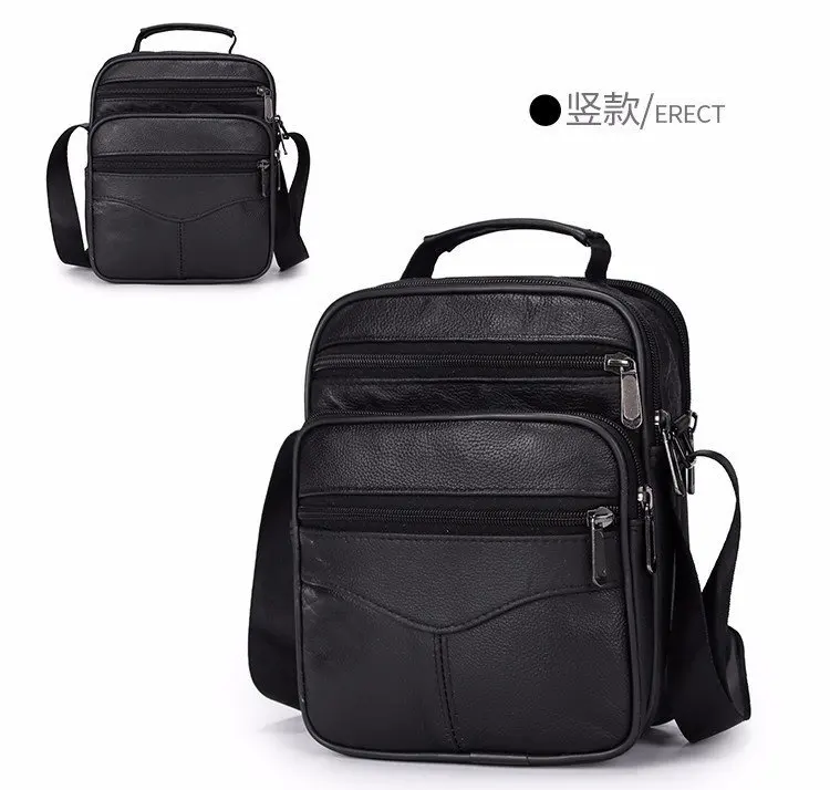 

New Style Cowhide Leather Briefcase Men's Crossbody Bag Outdoor Travel Backpack Multi-functional Hand Square Sling Bag