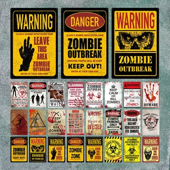 

Zombie Metal Sign Tin Sign Plaque Metal Vintage Wall Decor for Bar Pub Club Man Cave Metal Signs Tin Signs (20x30cm)