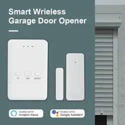 Mini Smart Garage Door Switch Wi-Fi Smart Garage Door Controller Without Wiring Compatible with Alexa Google Home Voice Control