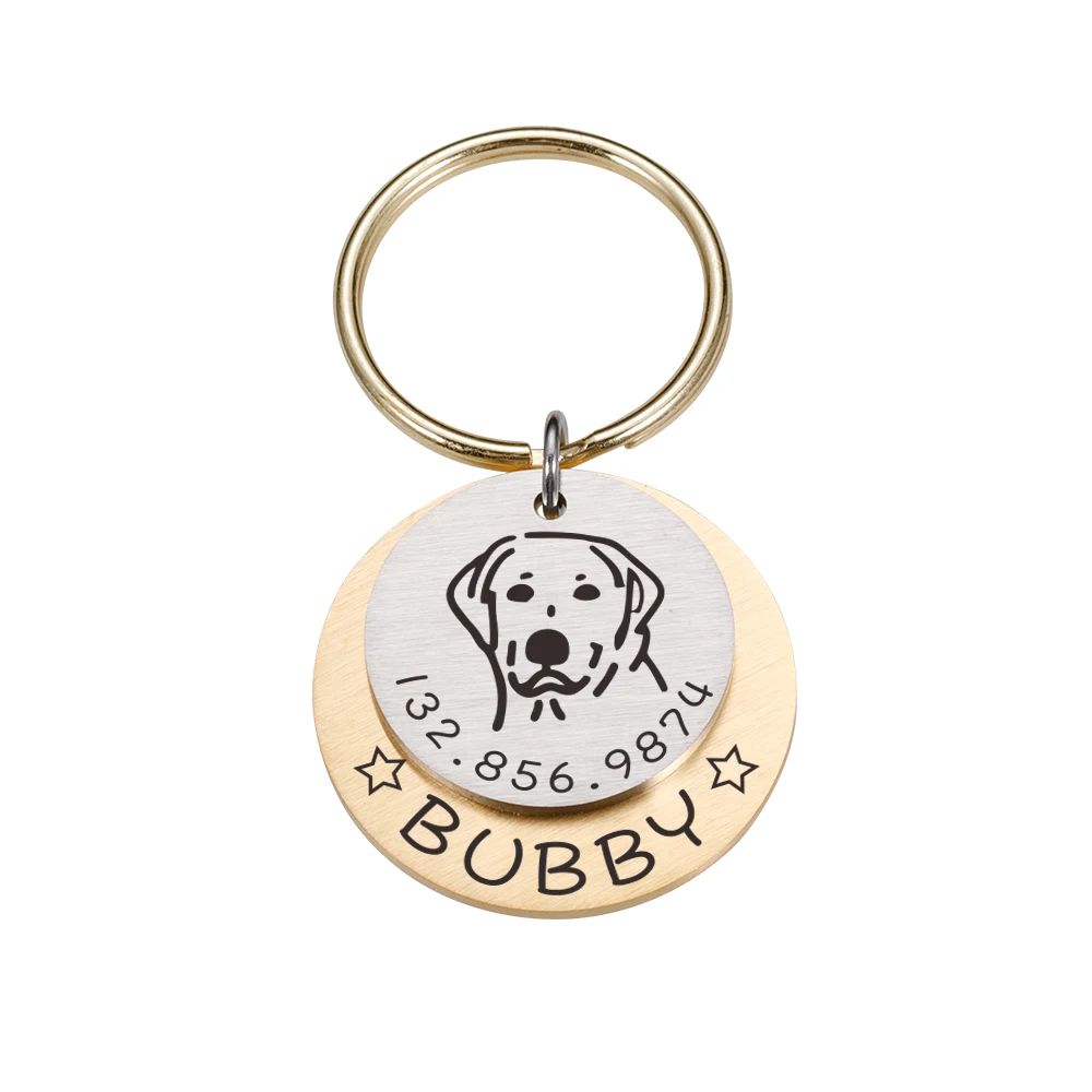 Personalized Engraving Pet ID Tags Anti-lost Dog ID Tag Identification Customized Pet Name Puppy Collar Dog Cat Tag Pet Supplies
