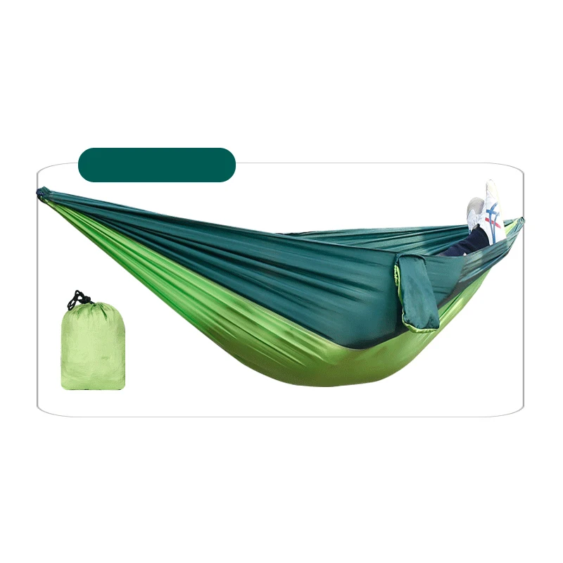 Travel Double Hammock Camping Parachute Hamak Survival Hamac Outdoor Furniture Leisure Sleeping Hamaca 270x140cm/106.3x55.1in - Цвет: Dark green fruit
