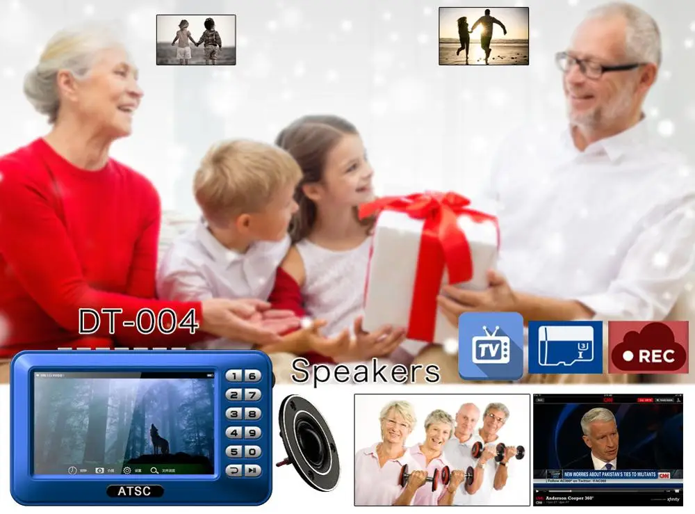 With Amplifier Radio Player mini TV United States Mexico 4.3'' inch ATSC Portable TV