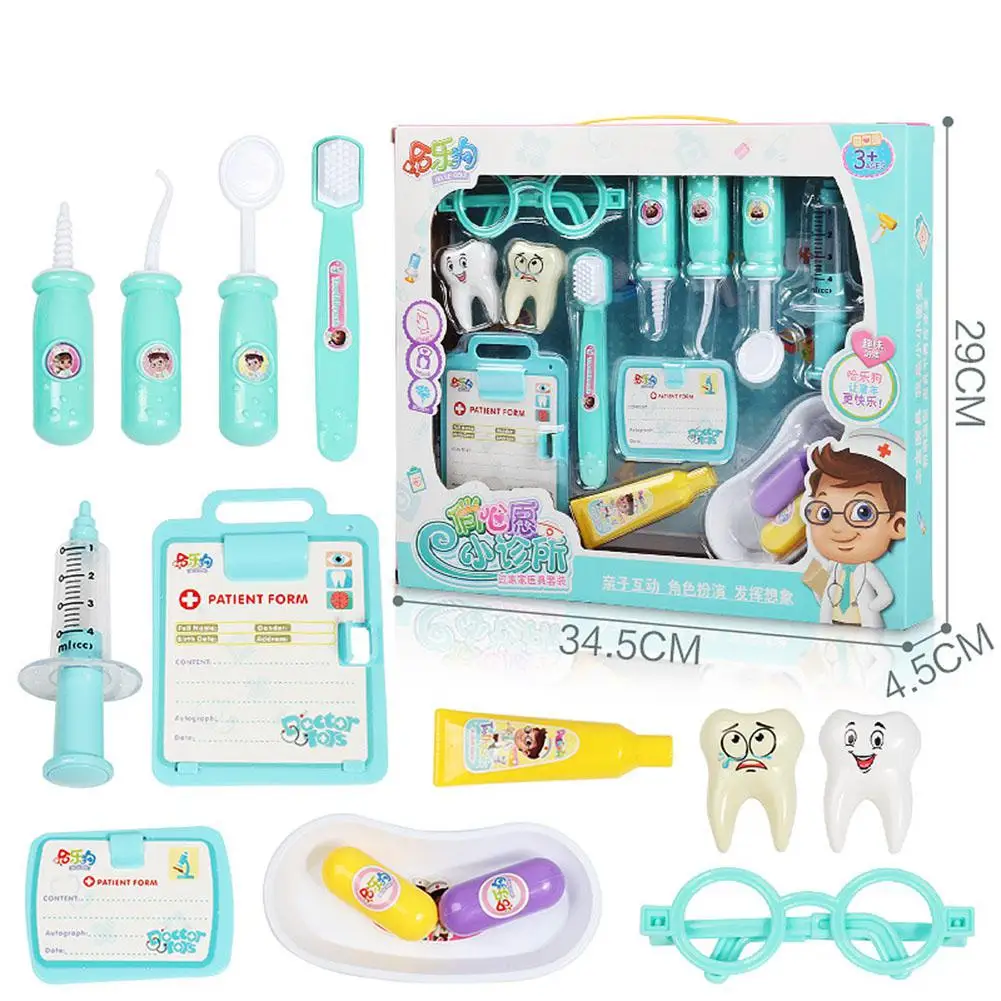 Игровой домик, игрушки, пазлы, моделирование, доктор, игрушки для детей, оральный медицинский инструмент для инъекций - Цвет: blue