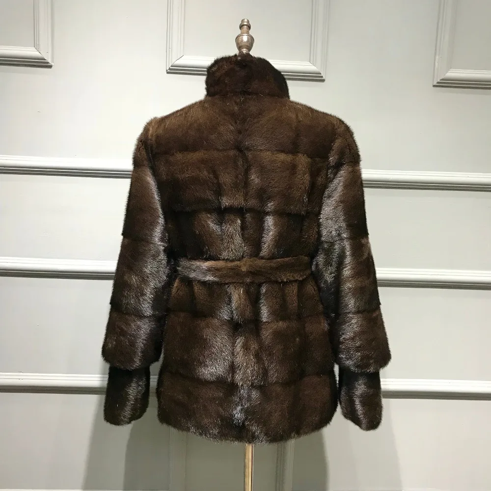 New Loose Bat Sleeved Natural Real Mink Fur Coat Many types Collars Real Fur Coat Women Winter Warm Thick Real Fur jacket