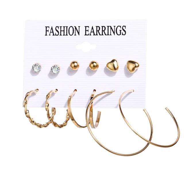 Earrings Set 28 Новые женские акриловые геометрические серьги для женщин богемные серьги Набор DIY большие серьги в виде жемчужной капли модные ювелирные изделия - Окраска металла: Earrings Set 28