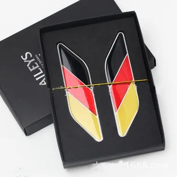 

New German Flag Pattern Leaf Shape Stickers Decal Car Window Door With Box Hot Selling car styling
