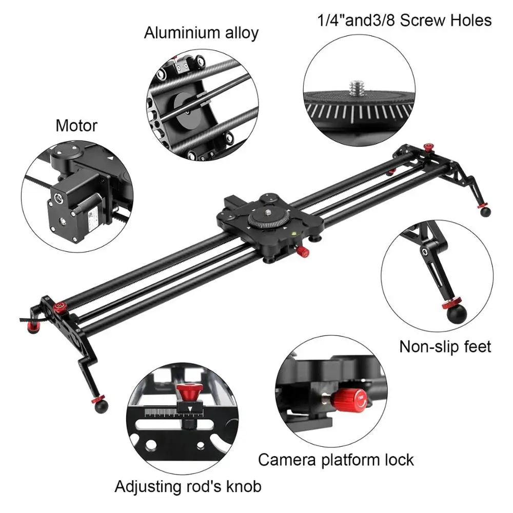 US $599.98 GVM 2D Dual Axis Wireless Carbon Fiber Motorized Slider Rail With Bluetooth APP Remote Time Lapse 360 Degrees 32inch Shooting