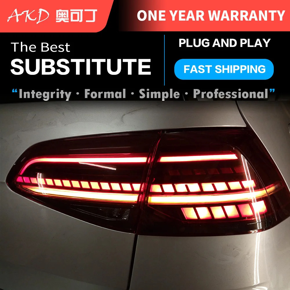AKD tuning cars Tail lights For VW Golf 7 Golf7 MK7 Taillights LED DRL Running lights Fog lights angel eyes Rear parking lights