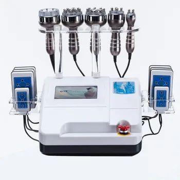 

New Hot 6 In 1 Cavitation Vacuum Radio Frequency Machine for Spa Fast 8 Pads lipo Laser Slimming Machine