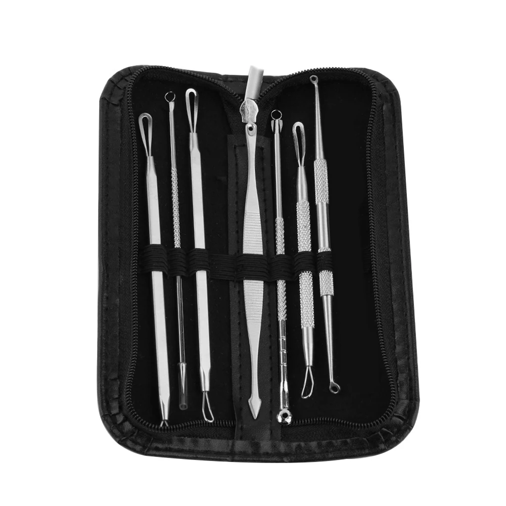 7 шт./компл. Нержавеющая сталь Blackhead Comedone чистки пор иглы экстрактор для удаления инструмент для удаления иглы прыщей комплект
