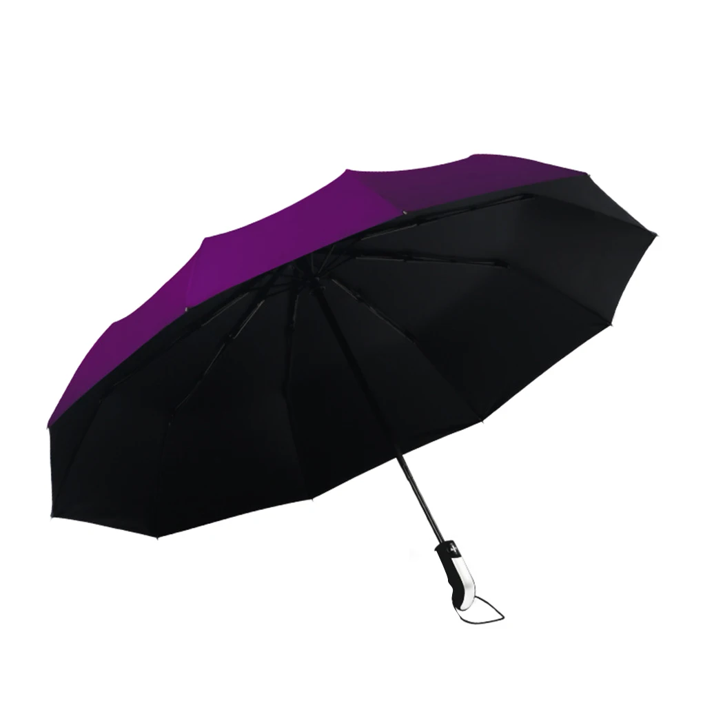 Windproof Travel Sunshade Umbrella Automatic Open Close Sun Protective Folding 10 Ribs Umbrella
