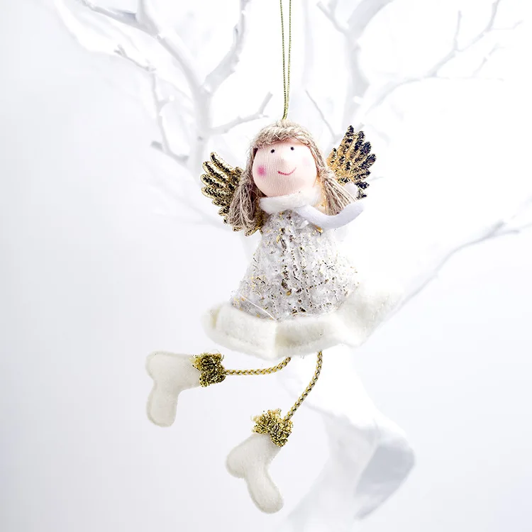 1 шт. милый Рождественский Ангел кукла кулон украшения для Рождественская Домашняя вечеринка елочные украшения Детские подарки на год - Цвет: B