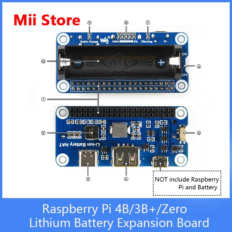 Raspberry Pi 4 Modèle B, Carte D'extension De Batterie Au Lithium