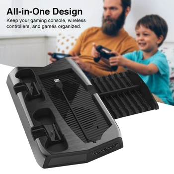 

Charging Station Dock Dual Controller Home Retractable Storage Vertical Stand Console Portable With Cooling Fan For Playstation5