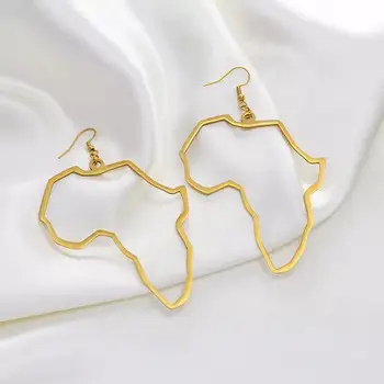 

Gold Silver Color Africa Map Shaped Charms Earring For Women Girls Drop Earring Gift Birthday Lady Accessories
