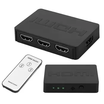 

HDMI Splitter Switcher 2.5Gbps 3 Port Hub Box Auto Switch 3 In 1 Out 1080P HD 3D