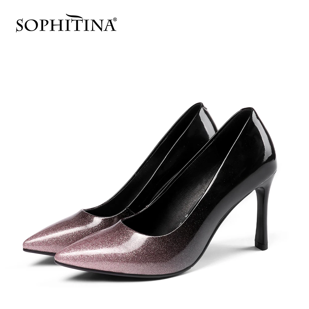 SOPHITINA/модные разноцветные туфли лодочки Особый дизайн Новые Элегантные вечерние