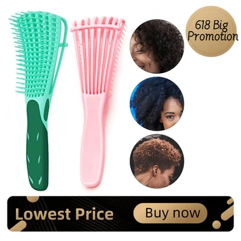 

Brush Hair Combing Brush Detangle Easily With Wet/Dry Curly Natural Hair Easy To Use Comfortable Rubber Grabs Quick Delivery