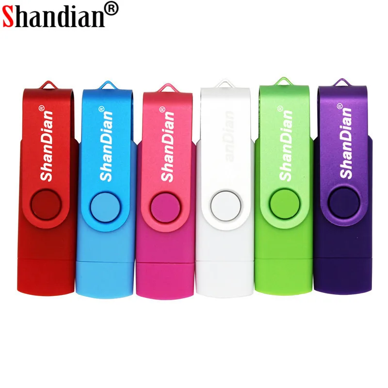 SHANDIAN деловой пластиковый 2 в одном OTG USB флэш-накопитель портативный накопитель 4