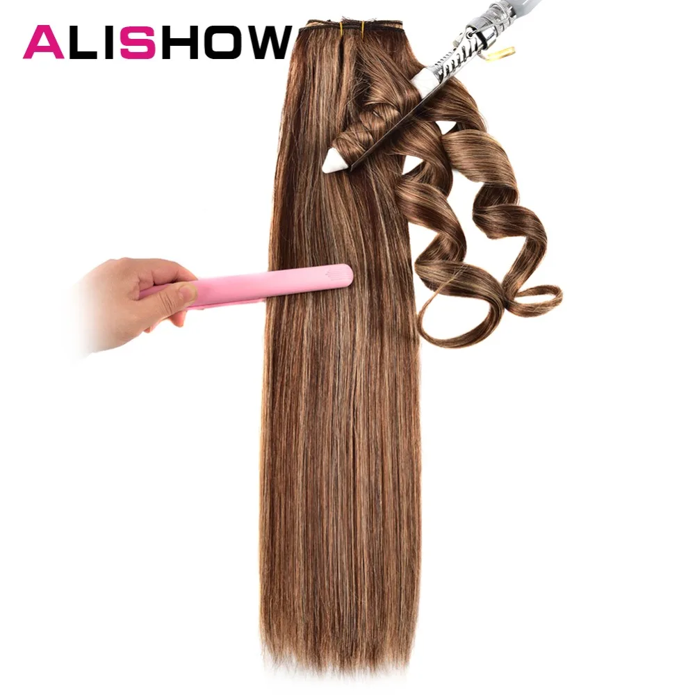Termina o Cabelo Estilo do Cabelo Extensão do Cabelo Alishow Grampo Cabelo Humano Fácil Fazer Ins Qualidade Remy 70g no 9 do cabelo remy estilo 70g extensão do cabelo