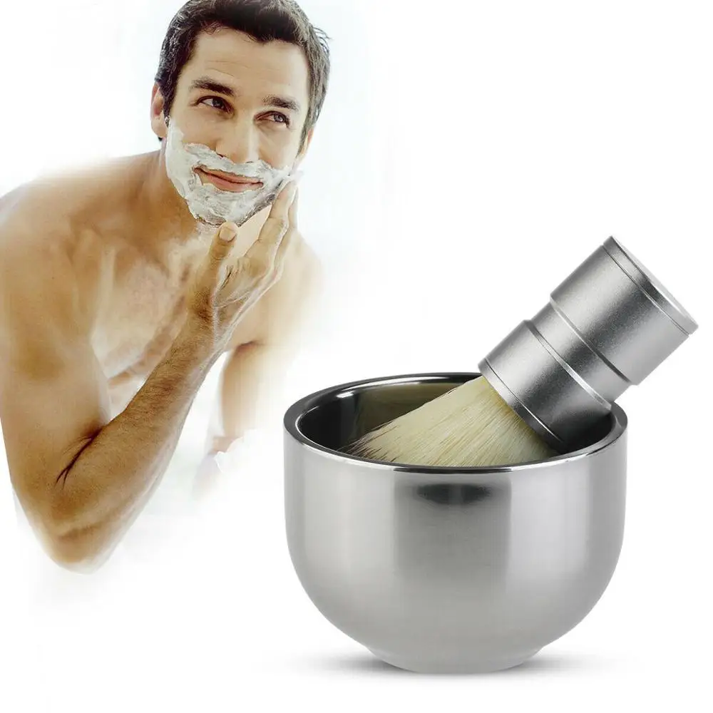 HAWARD Men's Shaving Brush Synthetic Hair Shaving Brush Metal Handle Beard Brush For Men's Face Cleansing Safety Razor Brush