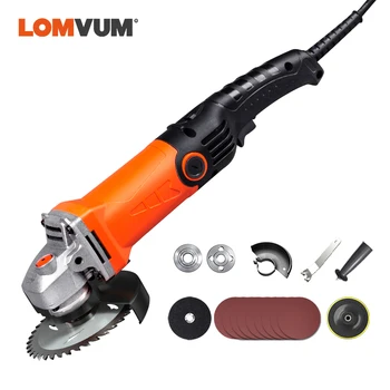 

LOMVUM 1300W Angle Grinder Machine Variable Speed Metal Wood Cutting Woodworking Polishing Grinding Machine Power Tools For Home