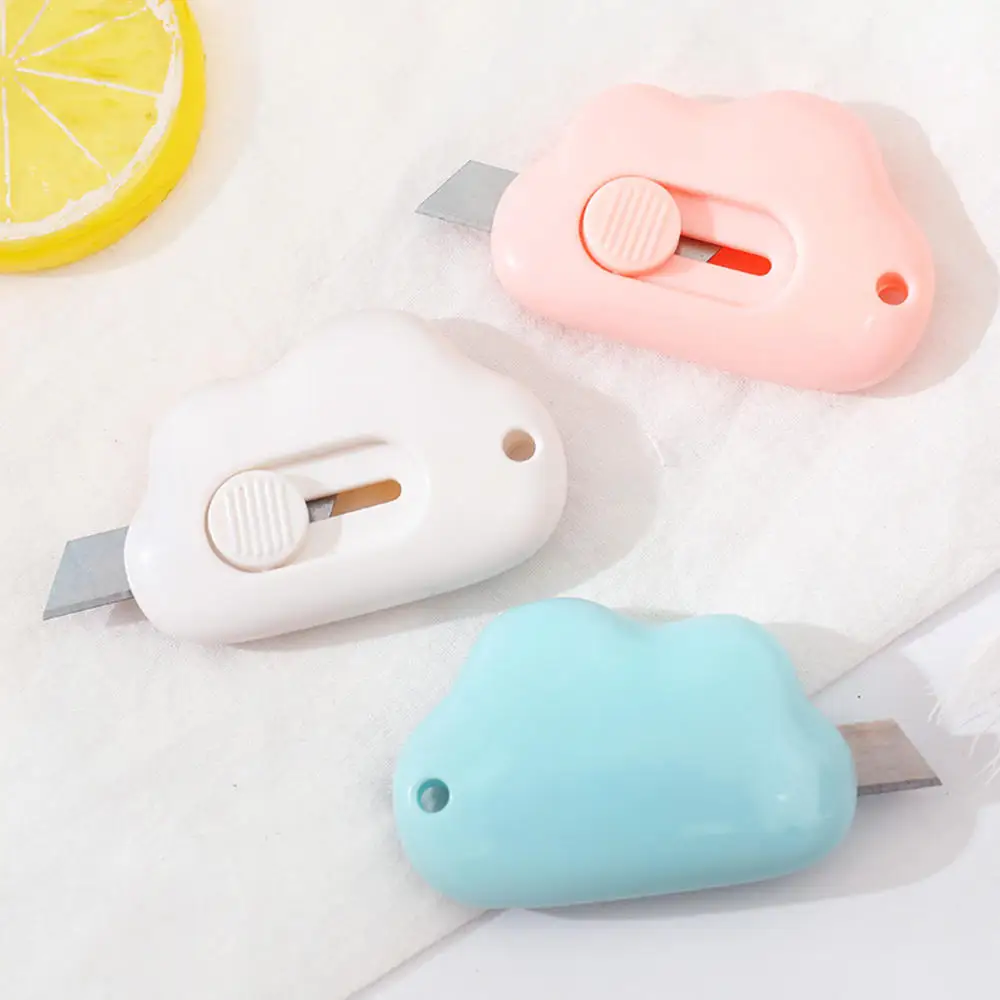 Cloud Shape Mini Portable Utility Knife Paper Express Unpacking Envelope Office Cutting Paper Art Cutter Stationery sharkbang kawaii flower bear mini art knife express unpacking envelope office paper cutting school stationery supplies