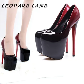 

LEOPARD LAND Ultra-high Slender 19cm Hate Sky High Nightclub Women's Shoes Oversized 34-50 Yards High-heeled Women's Shoes MJL